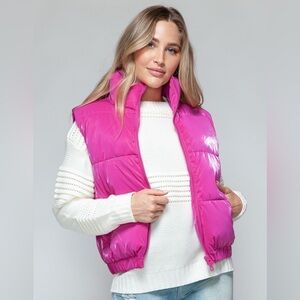 Puffer Vest | Snobbish Quilted Fine Fur Lining Quilted Soft Vest - Hot Pink